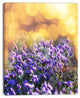 Purple Flowers on Brown Background, Large Flower Canvas Art Print, 12"x20"