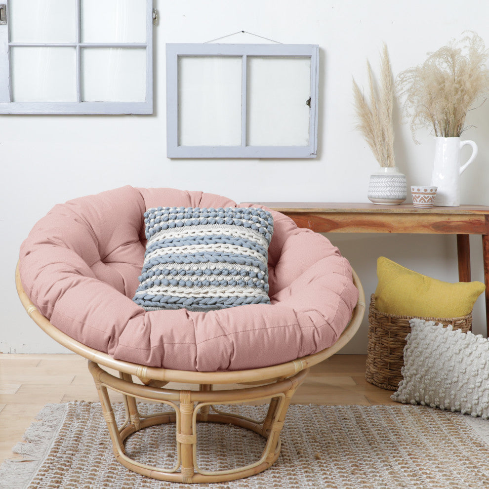 Mozaic Home Suede Blush Pink Round Papasan Cushion 48"