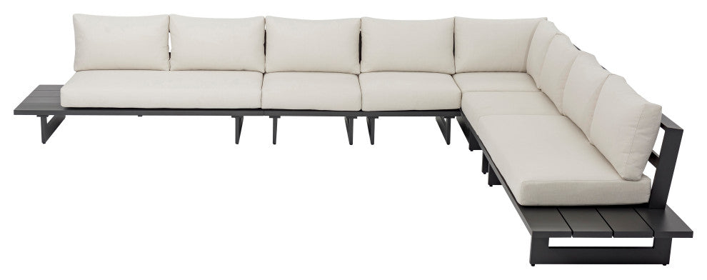 Maldives Cream Water Resistant Fabric Outdoor Patio Modular Sectional