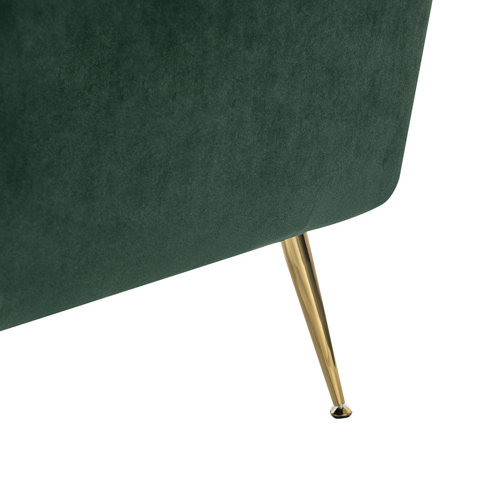 Contemporary Velvet Armchair Set of 2, Green
