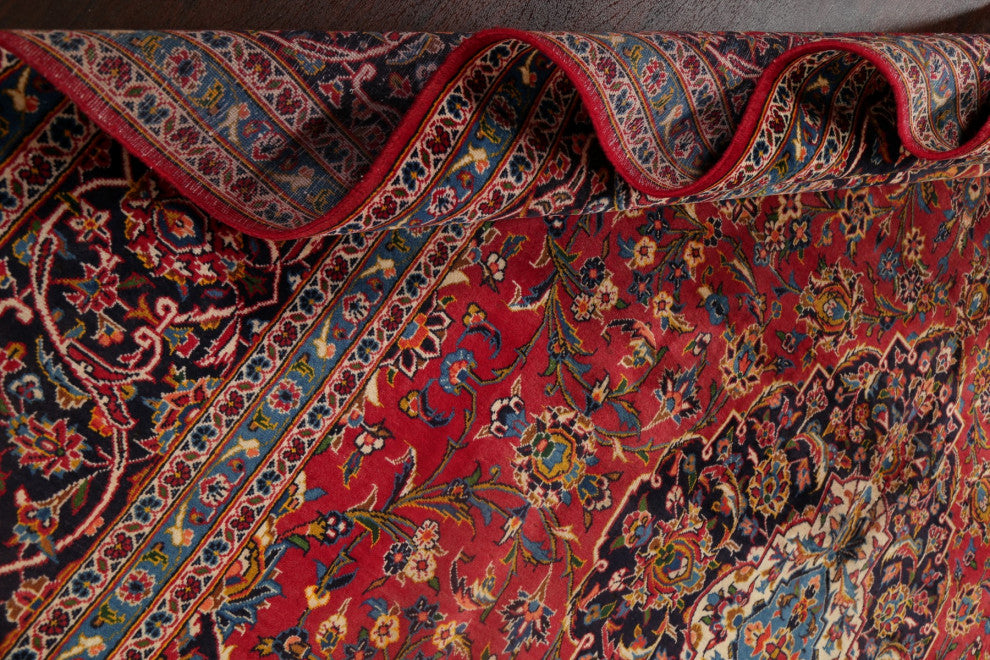 Consigned, Traditional Handmade Vintage Oriental Persian Area Rug, Red, 10x15