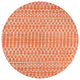 Ourika Moroccan Geometric Indoor/Outdoor Rug, Orange/Cream, 5' Round