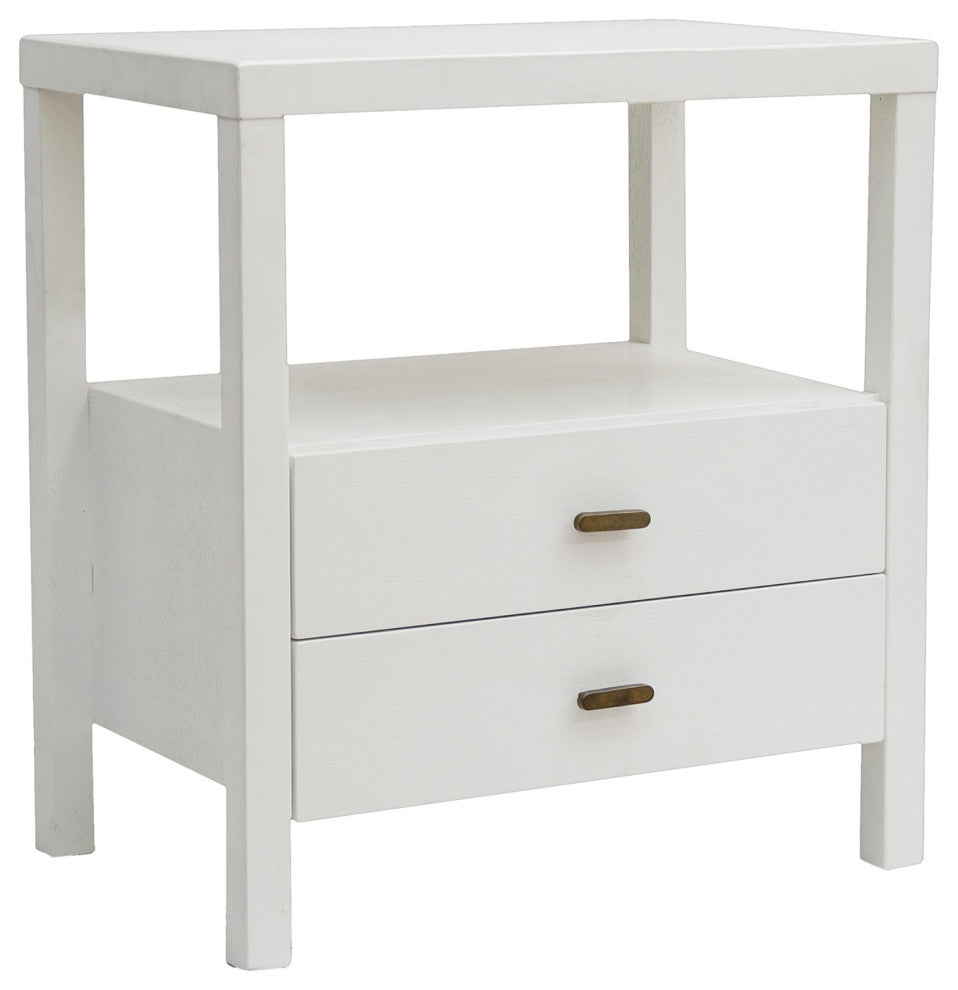 East at Main Windwood 22" Wood Nightstand, White