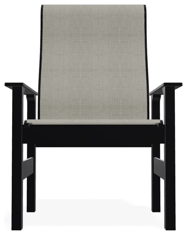 Leeward Sling Outdoor Armchair, Ella/Black