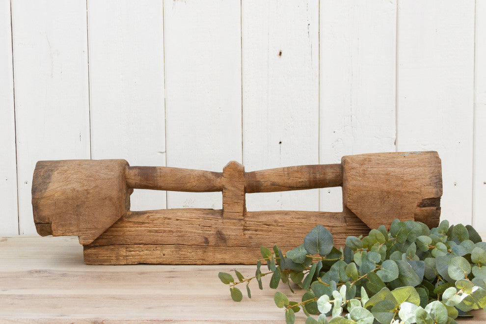 Antique Teak Cartwheel Axle