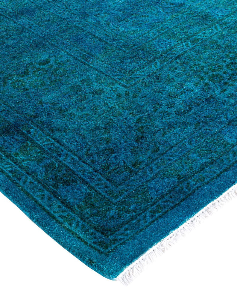 Overdyed, One-of-a-Kind Hand-Knotted Area Rug Blue, 6'1"x8'10"