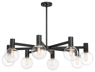 Wright 8-Light Chandelier, Matte Black, Matte Black
