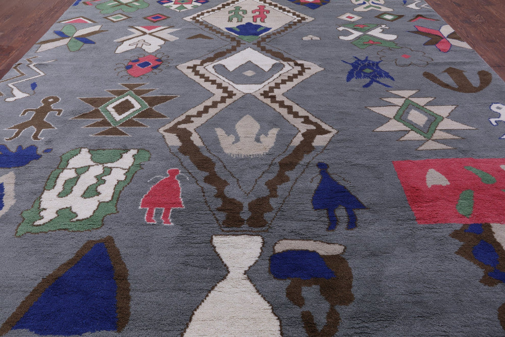 12' 3" X 14' 11" Moroccan Handmade Wool Rug - Q13114