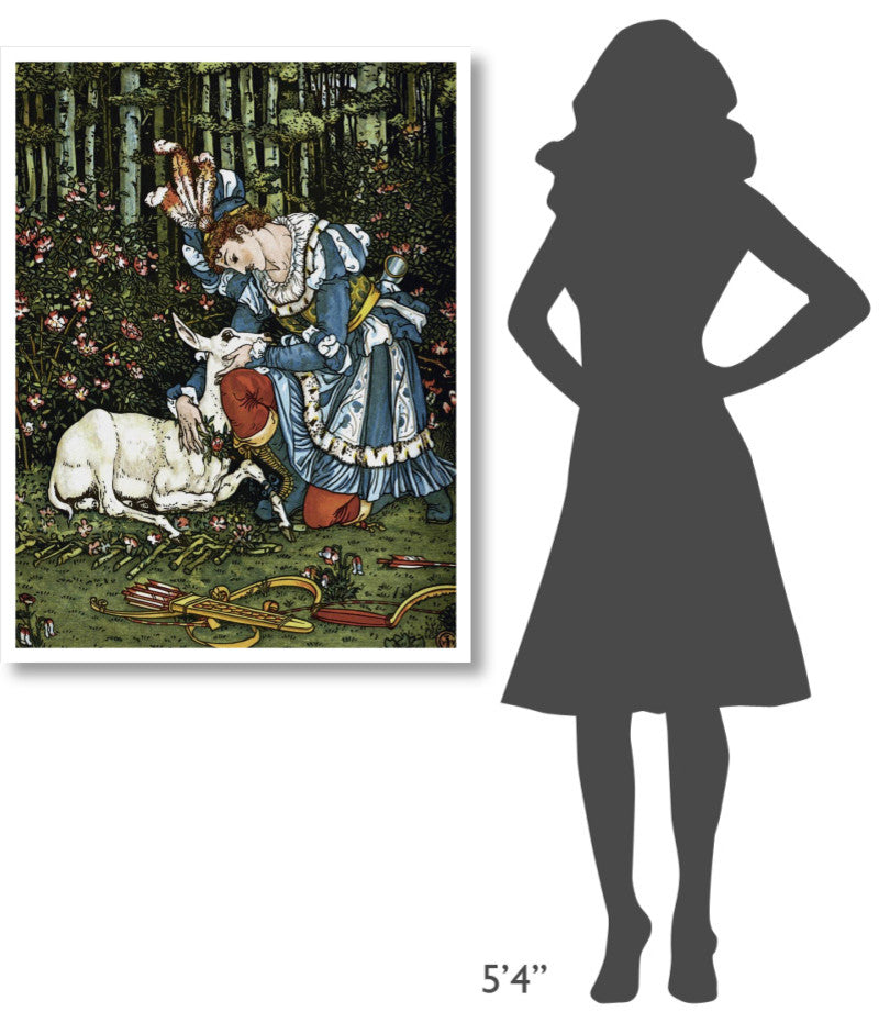"Hind in the Wood - In the Forest" Digital Paper Print by Walter Crane, 32"x42"