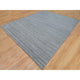 Arsenic Gray Modern Striae Design Wool Hand Loomed Oversized Rug, 12'x14'11"