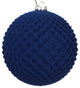 Vickerman Mt197131D 5" Midnight Blue Flocked Durian Ball Ornament, 2 Per Bag