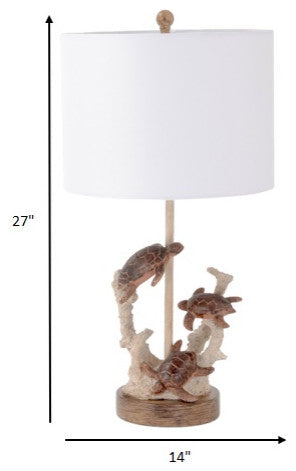 Set of 2 Brown Turtle Reef Table Lamps