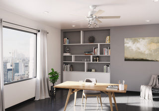 Hunter 52" WiFi Techne Ceiling Fan, LED Kit, Remote, Matte White