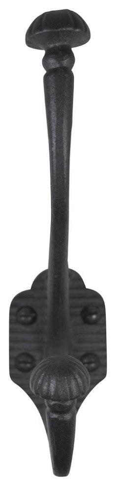 10 Hat Coat Hook Wrought Iron Black |