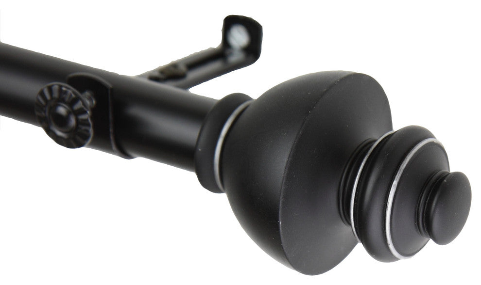 Madalena 13/16 inch Corner Window Curtain Rod, Black, 28-48"
