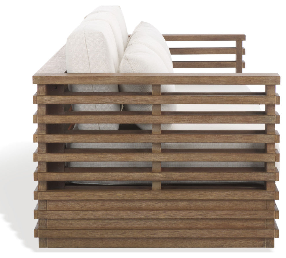 Safavieh Couture Indoor-Outdoor Tortuga Patio Sofa, Natural/White