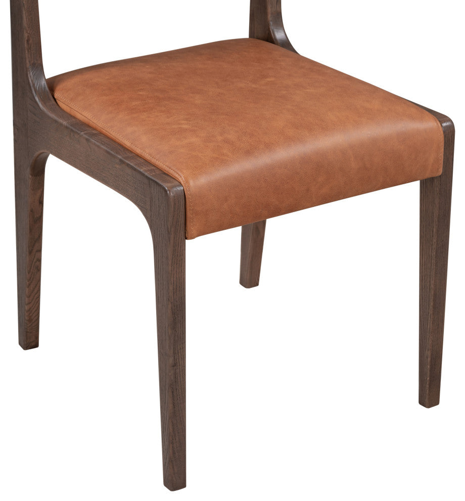Kosas Home Wayne Top Grain Leather Autumn Brown Dining Chair