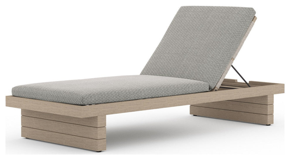 Leroy Outdoor Chaise Lounge-Brown/Ash