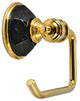 Toilet Paper Holder With Nero Marquina Marble Accents, Unlacquered Bronze