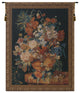 Terracotta Floral Bouquet Black Belgian Wall Tapestry