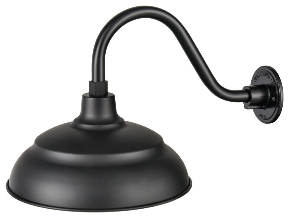 R Series Collection 1 Light 17" Satin Black RLM Warehouse Shade