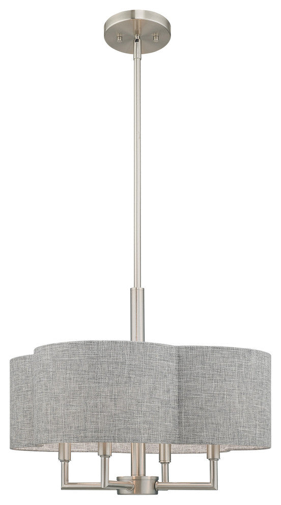 Livex Lighting Brushed Nickel 4-Light Pendant Chandelier