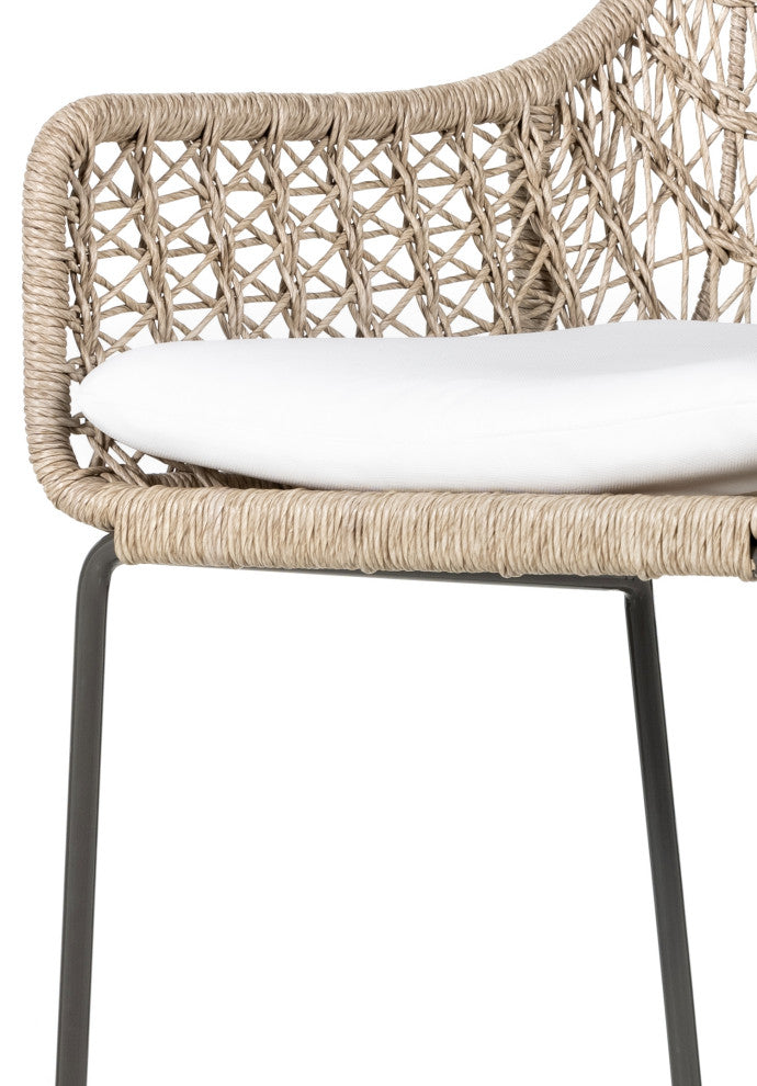Bandera Outdoor Stool WithCshn-White-Bar
