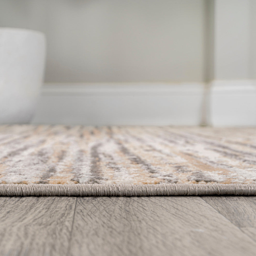 Loom Modern Strie' Beige/Gray 3 ft. x 5 ft. Area Rug