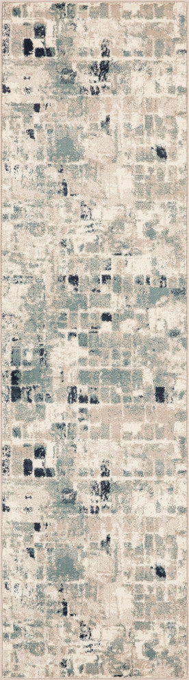 Heritage Beige/Blue Wonder Distressed Moroccan Area Rug, 2'2 X 7'11 Runner