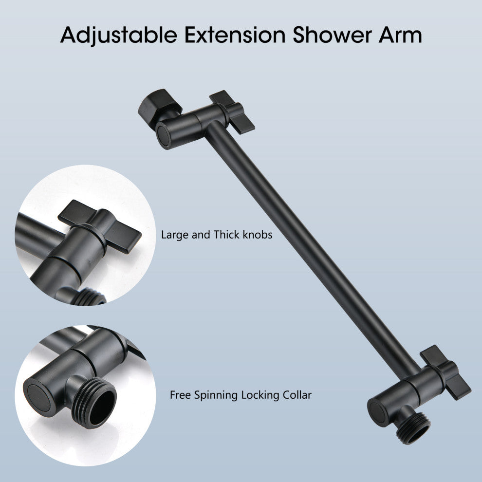 Completed Shower System with Rough-in Valve and Handheld Shower, Matt Black, 10"
