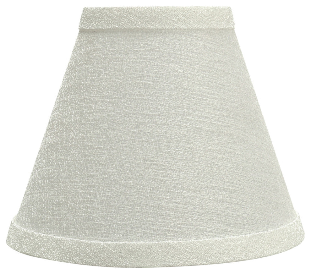 32119-6 Small Hardback Empire Chandelier Clip On Lamp Shade Pearl Linen 3"x6"x5"