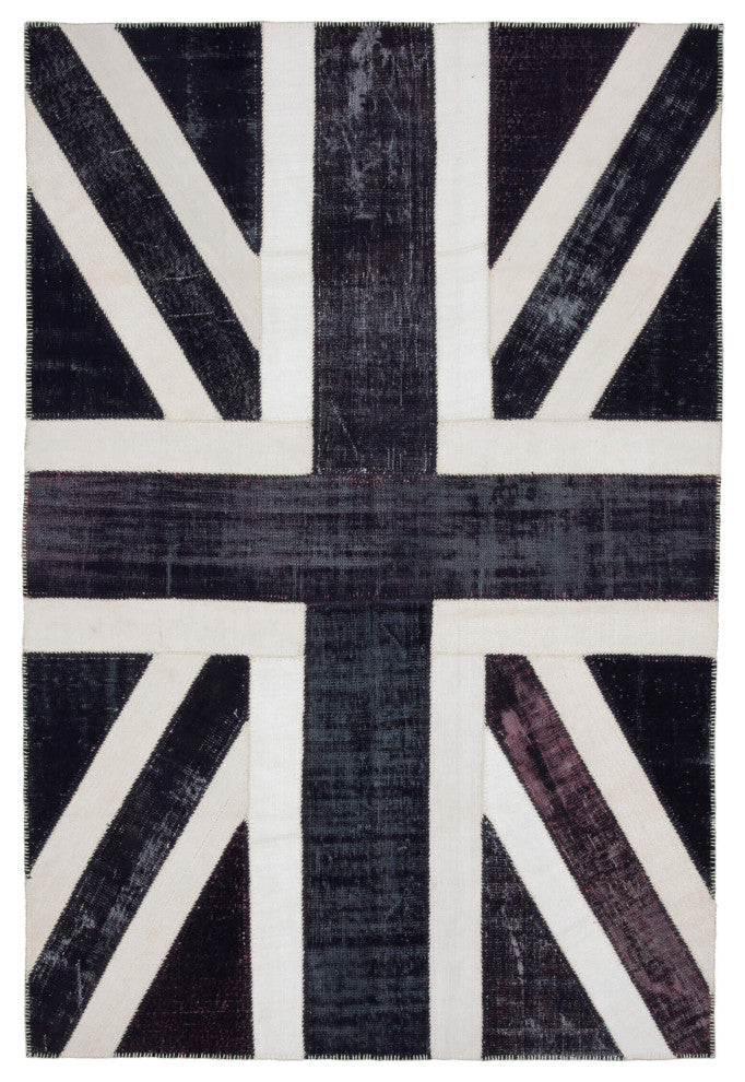Rug N Carpet - Hand-knotted Anatolian 6' 8'' x 9' 10'' Flag Patchwork Rug