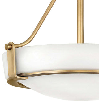 Hathaway 3-Light Semi Flush Mount, Heritage Brass w/ White Glass