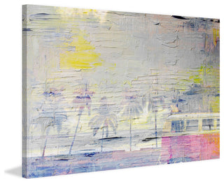 "Palms at Sunset" Painting Print on Wrapped Canvas, 45"x30"