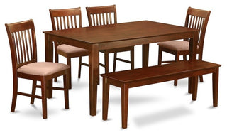 6, -Piece Dining Table With Bench Set, Table And 4 Dining Chairs And Bench