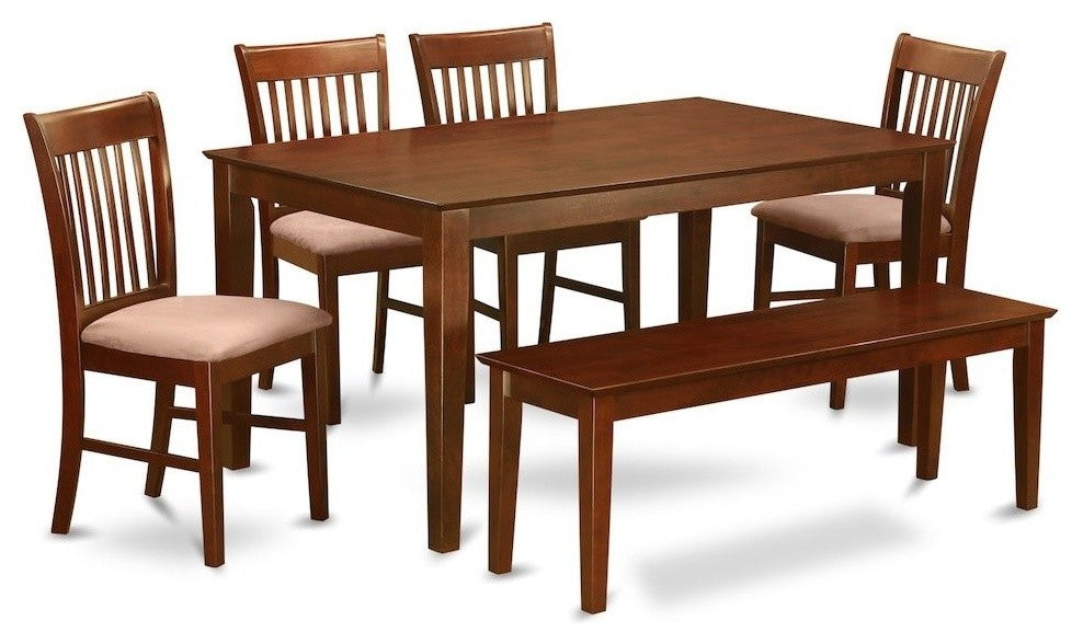 6, -Piece Dining Table With Bench Set, Table And 4 Dining Chairs And Bench