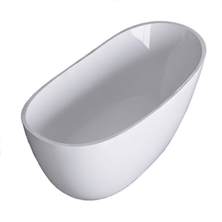 Acrylic Slipper Freestanding Flatbottom Soaking Bathtub, Gloss White, 59"29"