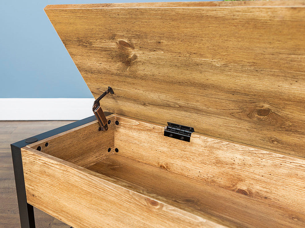 48" Open-Top Storage Bench With Shoe Shelf, Barnwood