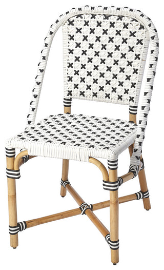 Butler Tenor White & Black Rattan Dining Chair