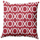 Hugs and Kisses Valentines Indoor/Outdoor Throw Pillow, Brick, 16x16"