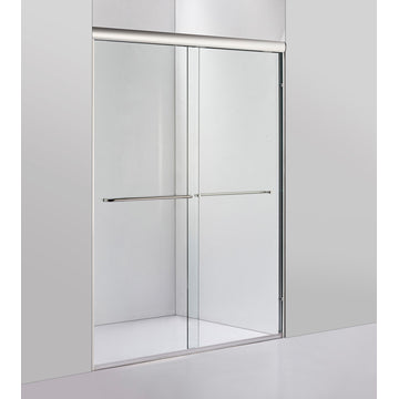 76"Hx60"W Framed Sliding Shower Door, Chrome