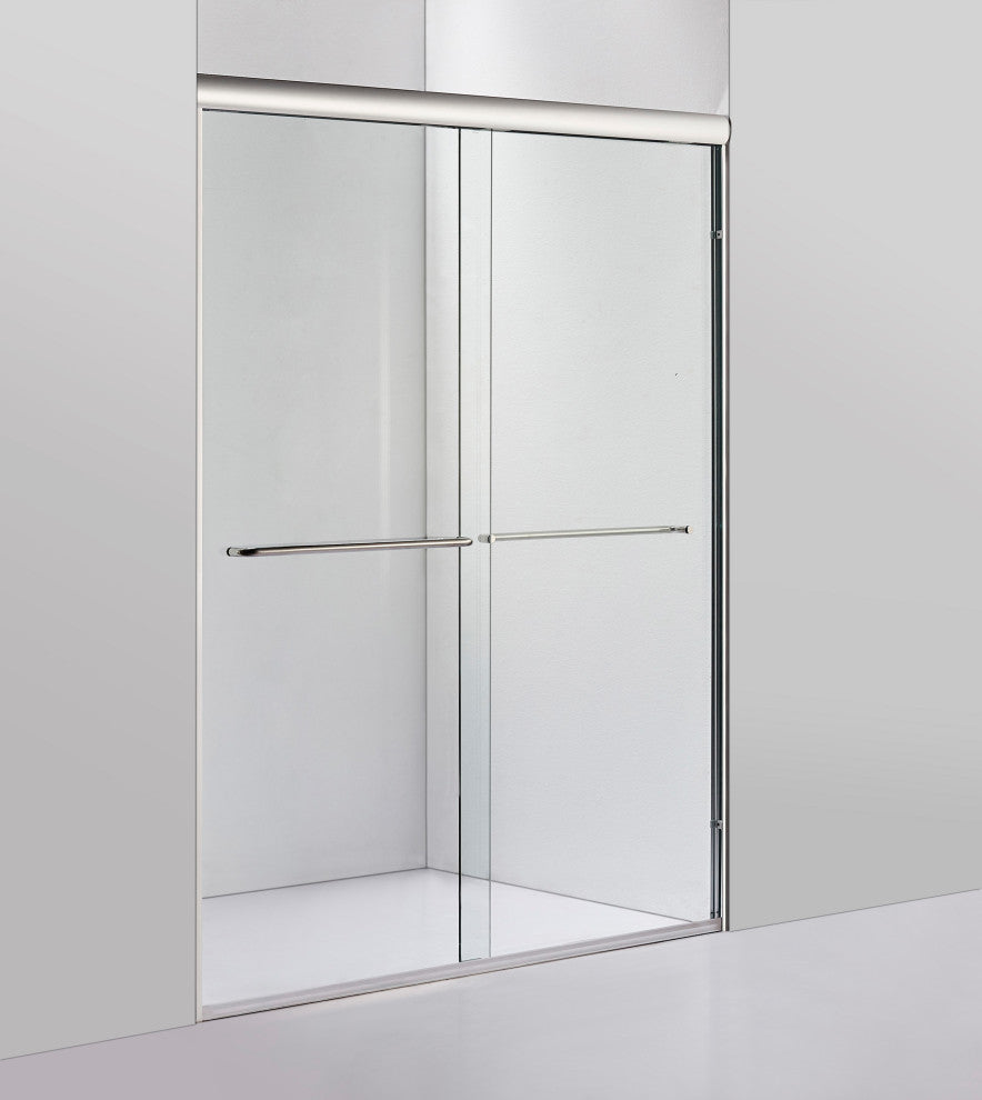 76"Hx60"W Framed Sliding Shower Door, Chrome