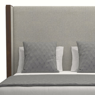 Nativa Interiors Irenne Plain Bed, Grey, Queen, High Headboard