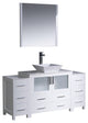 Torino 60" White Modern Bathroom Vanity With 2 Side Cabinets, FFT3112BN