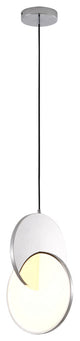 Bethel International DLS91P9W 1 Light LED Pendant, White and Silver
