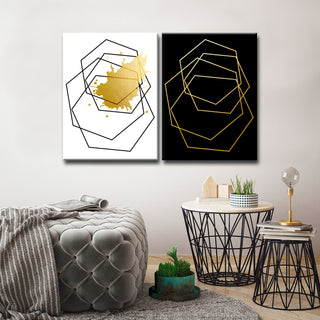 Wall Decor 'Gilt Mod III' in ArtPlexi, 16"x12" 2-Panels