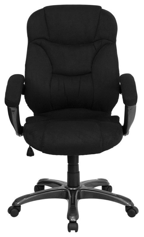 High Back Microfiber UpholsteOffice Chair, Black