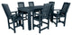 Lehigh 7-Piece Rectangle Counter-Height Dining Set, Federal Blue