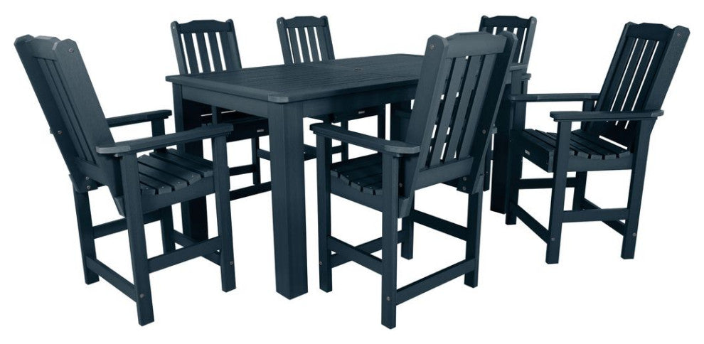 Lehigh 7-Piece Rectangle Counter-Height Dining Set, Federal Blue