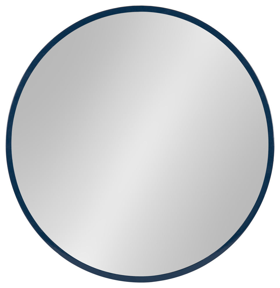 Travis Round Wood Accent Wall Mirror
